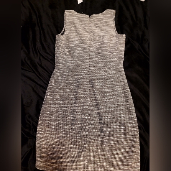 BANANA REPUBLIC Sheath Gray Tweed Sleeveless‎ V-neck Retro Lined Dress Sz 12 - Picture 4 of 11